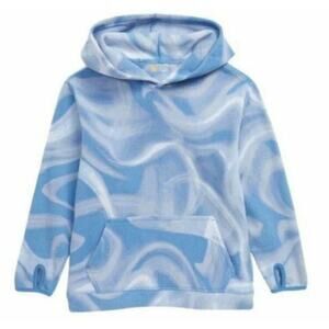 Zella Kids' Cozy Up Polar Fleece Print Hoodie In Blue Topsail Walter Print